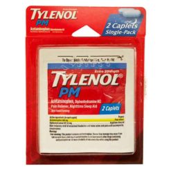 Tylenol PM provides temporary relief of occasional headaches and minor aches and pains with accompanying sleeplessness.