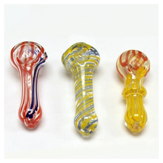 Glass Pipes 2.5″ Heavy in Assorted Designs at CB Distributors