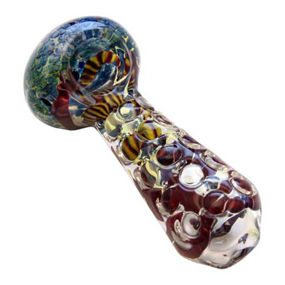 Glass Pipes 4″ Marble with Rod Lining Heavy Pipe - CB Distributors