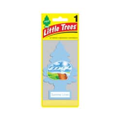 Summer Linen Little Trees Air Freshener offers the scent of sunny cotton, white peach, lavender, and coconut water.