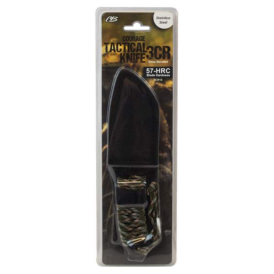 Paracord Tactical Knife w/Serrated Blade & Cover - CB Distributors, Inc.