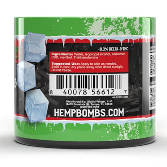 Hemp Bombs 1000mg Cool Freeze 4oz jars side view