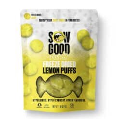 Lemon Puffs Freeze Dried Candy 1oz resealable bag front side