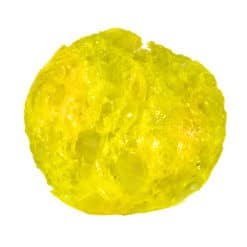 Lemon Puffs Freeze Dried Candy closeup of one piece