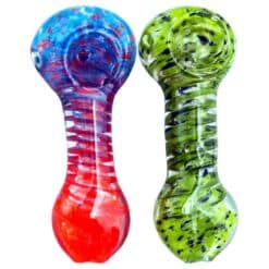 Glass Pipes 3" Frit Swirl are hand blown, heat resistant, and rugged in a colorful swirl design.