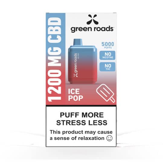 Green Roads Ice Pop 1200MG CBD Vape box front.