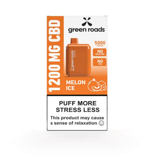 Green Roads Melon Ice 1200MG CBD Vape box front.