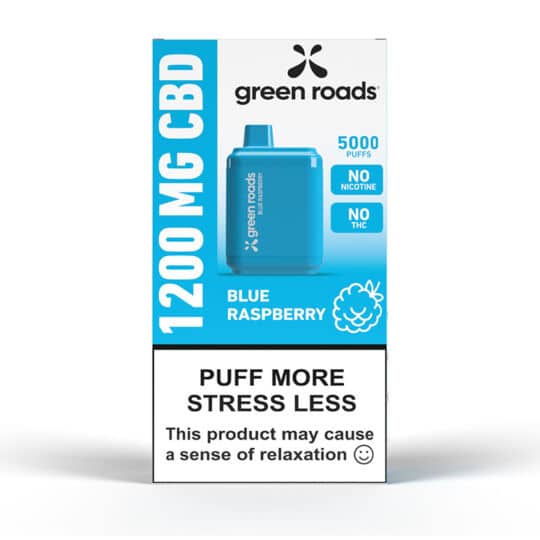 Green Roads Blue Raspberry 1200MG CBD Vape box front.