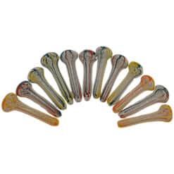 GLASS PIPES 2.5" REGULAR ASSORTED subtle colors. 12 pipes shown.