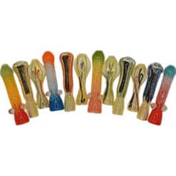 CHILLUM 3" DICRO GLASS PIPES in 12 color designs.