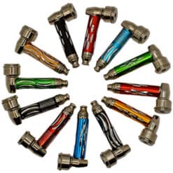 METAL PIPES With CAP 2.5" ASSORTED bright COLORS - 12 shown.