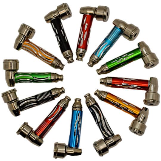 METAL PIPES With CAP 2.5" ASSORTED bright COLORS - 12 shown.