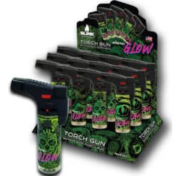 Display of BLINK 4" Monster Glow in the Dark Torch Lighters. 12 count tray.